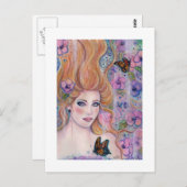 Wunderland Fantasy Art mit Schmetterlingen Postkar Postkarte (Vorne/Hinten)