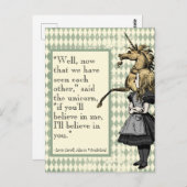 Wunderland Ich glaube an dich Einhorn Postkarte (Vorne/Hinten)