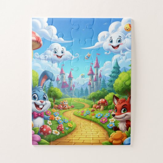 Wunderland mit Herrn Buuny und Frau Fuchs Puzzle (Vertikal)