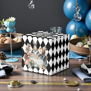 Wunderland mit schwarzen weißen Diamanten Geburtst Geschenkschachtel