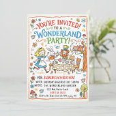 Wunderland-Party-Einladung Einladung (Stehend Vorderseite)