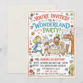 Wunderland-Party-Einladung Einladung (Vorne/Hinten)