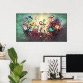 Wunderland Poster Riesige Augen Vögel (Heimbüro)