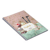 Wunderland Rosa und Türkisfarben Foto Notizblock (Rechte Seite)