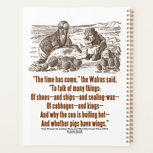 Wunderland Zeit ist durch Glass gekommen Planer (Rückseite)