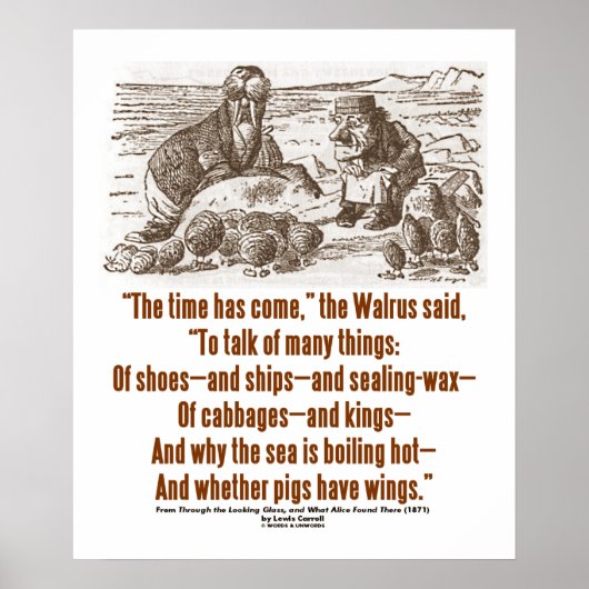 Wunderland Zeit ist durch Glass gekommen Poster (Vorne)