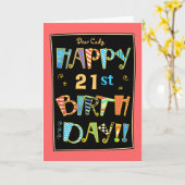 Wunderliche 21. (oder irgendein Alter) Karte (Gelbe Blume)