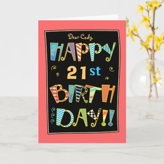 Wunderliche 21. (oder irgendein Alter) Karte (Gelbe Blume)