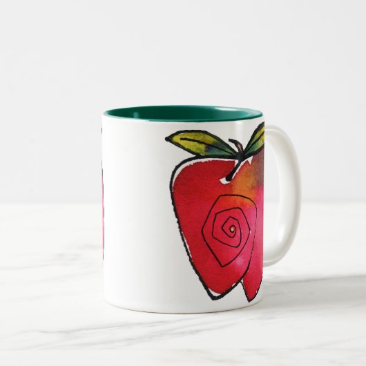 Wunderliche Apple-Tasse Zweifarbige Tasse (VorderseiteRechts)
