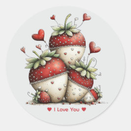 Wunderliche Aquarell-Erdbeeren-Aufkleber Runder Aufkleber