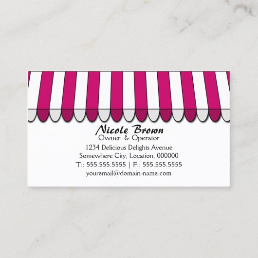 Wunderliche Bäckerei-Butike Visitenkarte (Rückseite)