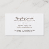 Wunderliche Bäckerei-Visitenkarten Visitenkarte (Rückseite)