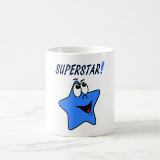 Wunderliche blaue Cartoonsuperstar-Tasse für Kaffeetasse