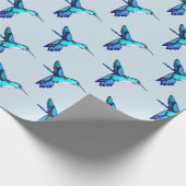 Wunderliche blaue Kolibris Geschenkpapier (Ecke)