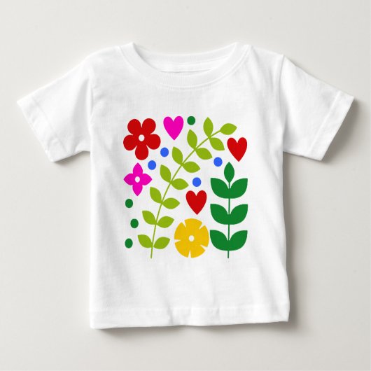 Wunderliche Blumen Baby T-shirt (Vorderseite)