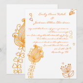 Wunderliche Blumen, die Einladung - Orange Wedding (Vorne/Hinten)