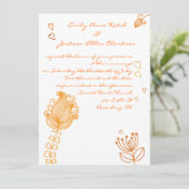 Wunderliche Blumen, die Einladung - Orange Wedding (Stehend Vorderseite)