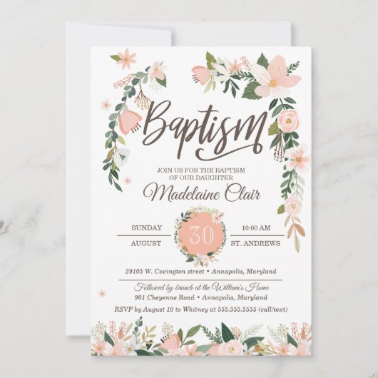 Wunderliche Blumen erröten rosa u. weiße Einladung (Vorderseite)