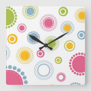 Wunderliche Blumen-Wand-Uhr Quadratische Wanduhr