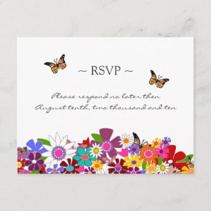 Wunderliche Blumenantwort-Karten RSVP Karte