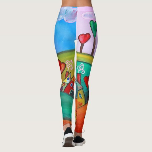 Wunderliche Boho magische bunte Spaß-Kunst-Fee Leggings (Rückseite)