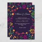 Wunderliche bunte Blumen, die Einladung wedding (Vorne/Hinten)