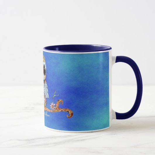Wunderliche bunte Eulen-kundengerechte Tasse (Rechts)