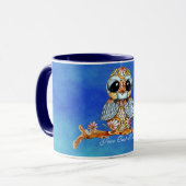 Wunderliche bunte Eulen-kundengerechte Tasse (Vorderseite Links)