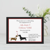 Wunderliche Dackel-Verlobungs-Party Einladung (Stehend Vorderseite)