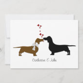 Wunderliche Dackel-Verlobungs-Party Einladung (Rückseite)