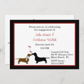 Wunderliche Dackel-Verlobungs-Party Einladung (Vorne/Hinten)