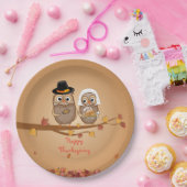 Wunderliche Erntedank-Eulen Pappteller (Party)