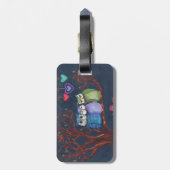 Wunderliche Eulen - aalend im Mitternachtsschein Gepäckanhänger (Rückseite vertikal)