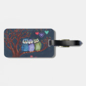 Wunderliche Eulen - aalend im Mitternachtsschein Gepäckanhänger (Rückseite horizontal)