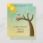 Wunderliche Eulen-Babyparty Einladung (Vorne/Hinten)