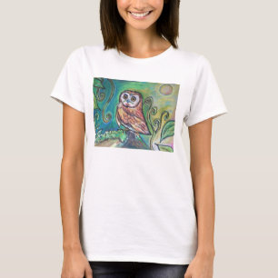 Wunderliche Eulen-grundlegendes Trägershirt-Weiß T-Shirt