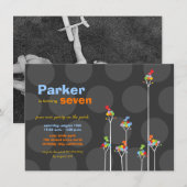 Wunderliche Farbe punktiert Vogel-Baum-Kinder7. Einladung (Vorne/Hinten)