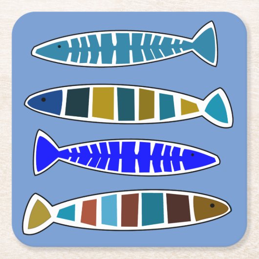 Wunderliche Fisch-Küstenseestrand-Haus Rechteckiger Pappuntersetzer (Vorderseite)