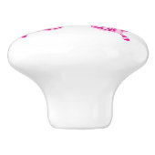 Wunderliche Flügel: Viktorianisches Rosa Keramikknauf (Seitenansicht)