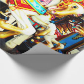 Wunderliche fröhliche gehen Runden-Karussell-Pferd Geschenkpapier (Ecke)