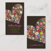 Wunderliche Frühlings-Blumenvalentine-Herz-Liebe Visitenkarte (Vorne/Hinten)