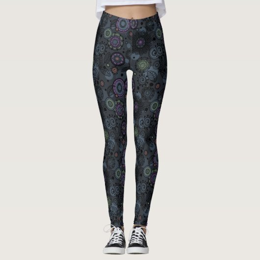 Wunderliche gemusterte Leggings-Grau-mit Leggings (Vorderseite)
