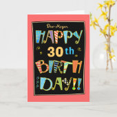 Wunderliche glückliche 30. Geburtstag-Lustige Karte (Gelbe Blume)