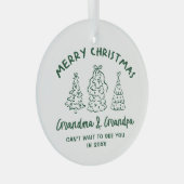 Wunderliche Großeltern Schwangerschaftsankündigung Ornament Aus Glas (Vorderseite Rechts)