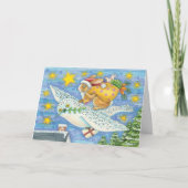 Wunderliche Häschen-Weihnachtskarte Feiertagskarte (Vorderseite)