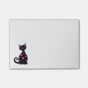 Wunderliche Herz-Katze Post-it Klebezettel