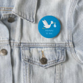 Wunderliche Jungen-Storch-Babyparty Button (Beispiel)