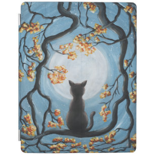 Wunderliche Katze in der Baum-Vollmond-Malerei iPad Hülle