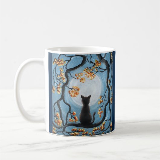 Wunderliche Katze in der Kaffeetasse (Links)