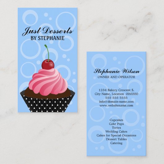 Wunderliche Kirschkuchen-Bäckerei Visitenkarte (Vorne/Hinten)